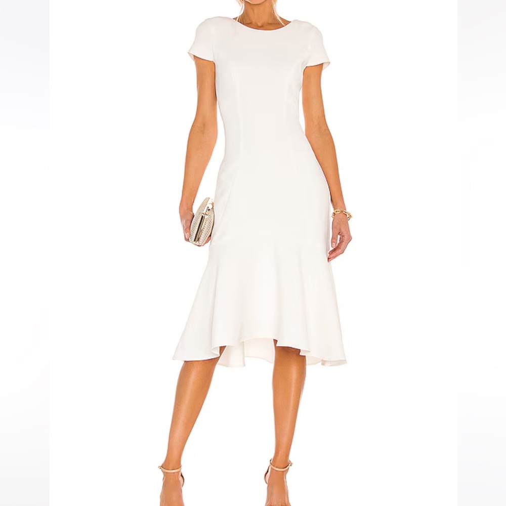 Amanda Uprichard White Ruffled Mermaid Dress
